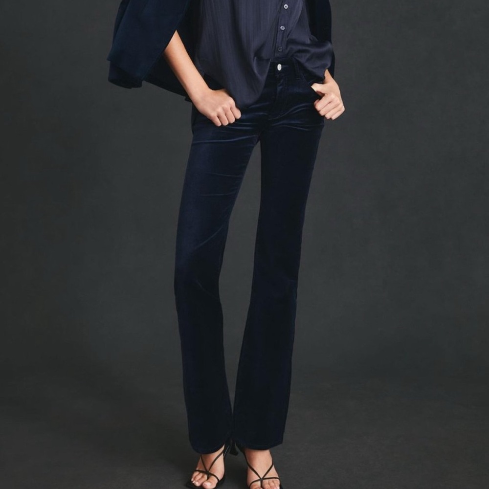 AG The Ballad slim boot soft velvety corduroy Navy Pants, 27R